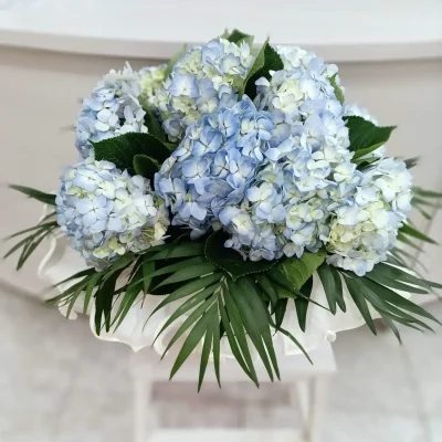 ramo de flores hortensias azules